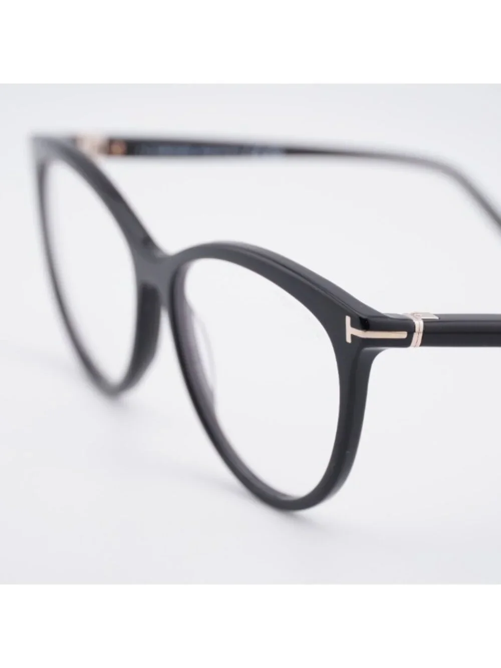 Tom Ford FT5990-B 001 Eyeglasses Shiny Black 55mm Cat Eye Frame